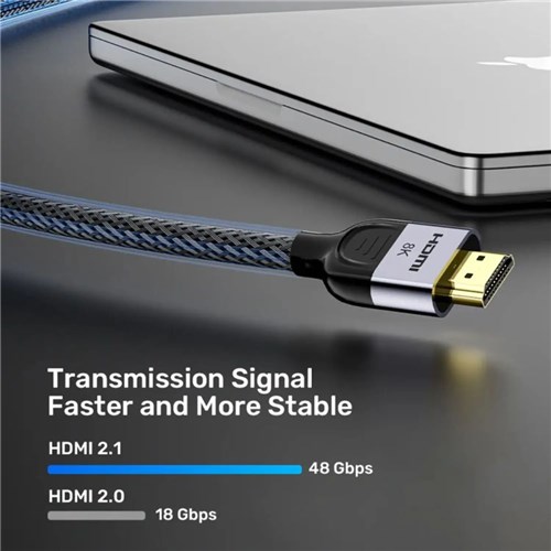 Unitek C11093RGY01-1.5M 8K 60Hz 48Gbps HDMI 2.1 Cable Male 1.5M Braided Nylon_3 - Theodist