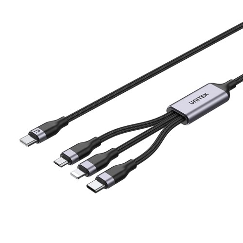 Unitek C14101AGY01-1.5M 3-in-1 USB-C, Micro USB, Lightning, USB-C Cable, 1.5M - Theodist