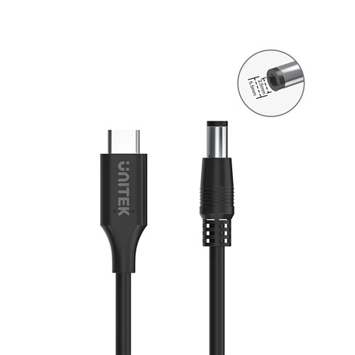 Unitek C14116BK 65W USB-C to DC Cable, 5.5x2.5mm, 1.8M, Power Charging 20V 3.25_2 - Theodist