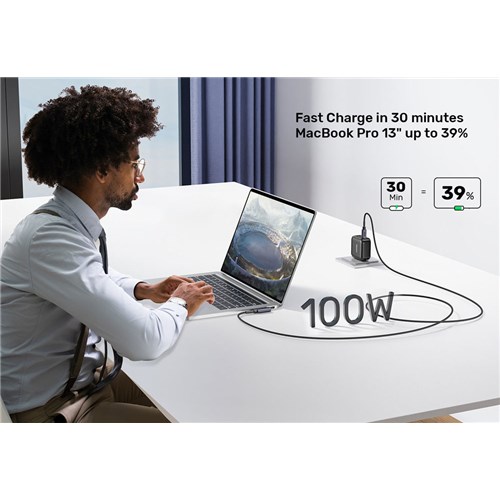 Unitek C14123BK-2M Cable Charging USB-C Male to Male PD 2m 100W Black_3 - Theodist