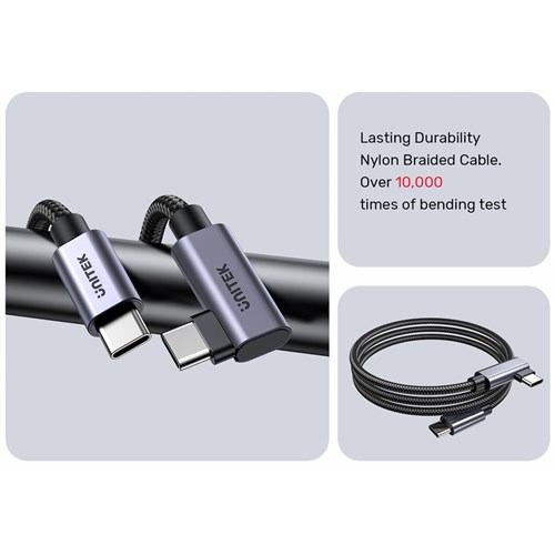 Unitek C14123BK-2M Cable Charging USB-C Male to Male PD 2m 100W Black_4 - Theodist
