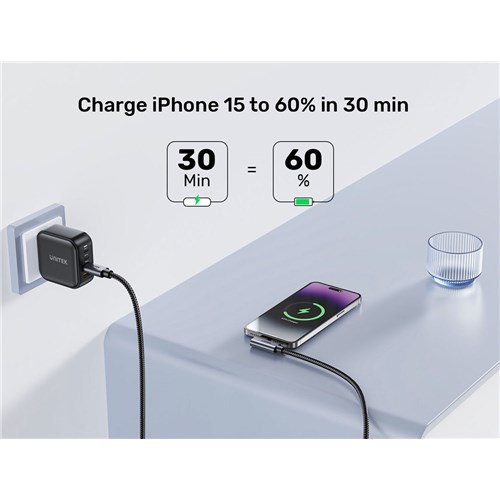 Unitek C14123BK-2M Cable Charging USB-C Male to Male PD 2m 100W Black_5 - Theodist