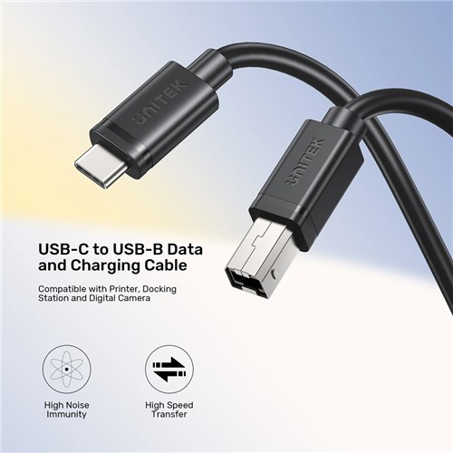 Unitek C14140ABK03-1M USB-C to USB-B 1M Data & Charging Cable 480Mbps_1 - Theodist