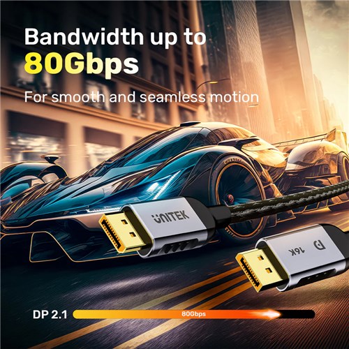 Unitek Display Port 2M Cable 16K 60Hz 8K 120Hz C1626GY01-2M_5 - Theodist