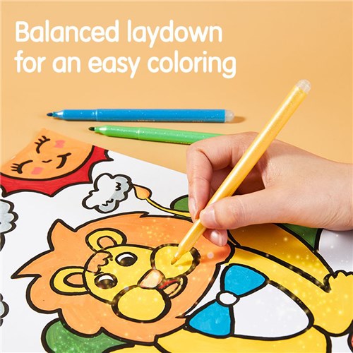 Deli C172 Glitter Felt Pen Color Wow! 12 Pack_1 - Theodist