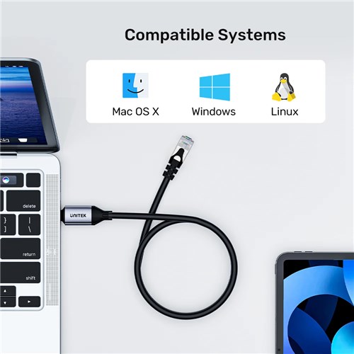 Unitek C18148AGY01-1M USB-C to Ethernet Cable, 1M Gigabit LAN_2 - Theodist