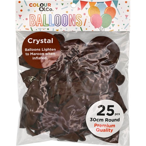 Colour & Co. CB2530 Crystal Dark Red/Dark Blue Balloons, 25 Pcs, 30cm Round, Premium Quality_2 - Theodist