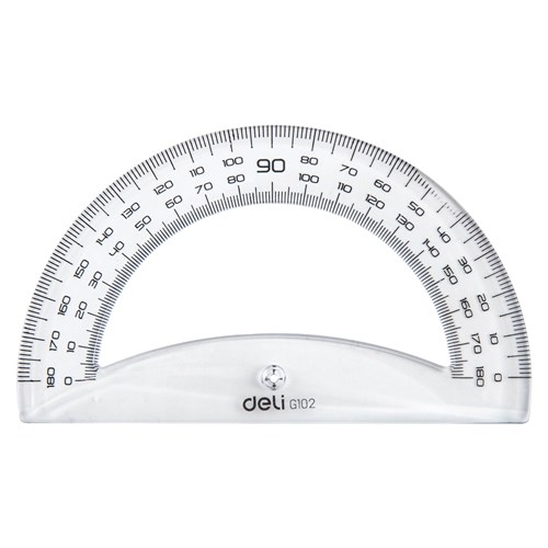 Deli G102 Protractor 180° 12cm Clear - Theodist