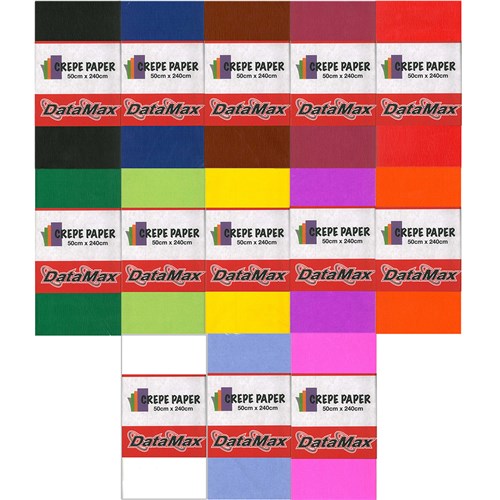 DataMax CP8000 Crepe Paper Assorted 50x240cm - Theodist