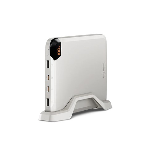 Cygnett VERTPWR 25K Laptop Power Bank 100W 4x USB Ports + Stand, Champagne - Theodist