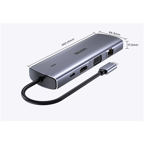 Unitek D1113A USB-C 9 in 1 56GBps Hub Space Grey_3  - Theodist
