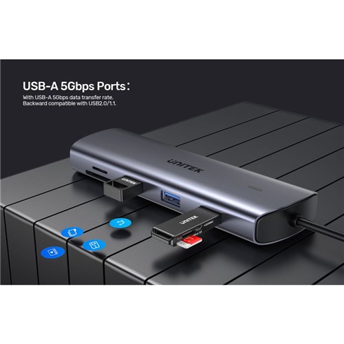 Unitek D1113A USB-C 9 in 1 56GBps Hub Space Grey_4  - Theodist