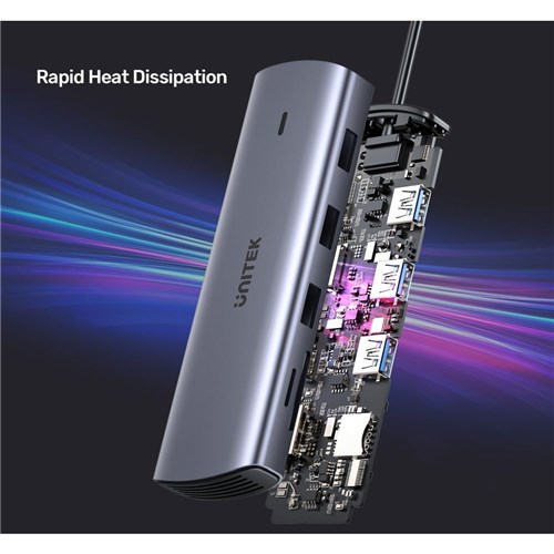 Unitek D1113A USB-C 9 in 1 56GBps Hub Space Grey_5  - Theodist