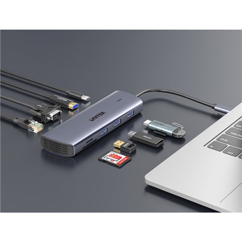 Unitek D1113A USB-C 9 in 1 56GBps Hub Space Grey_6  - Theodist