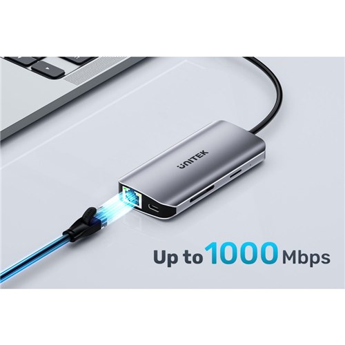 Unitek D1122A01 USB-C 8 in 1 Hub 5GBps Space Grey_2 - Theodist