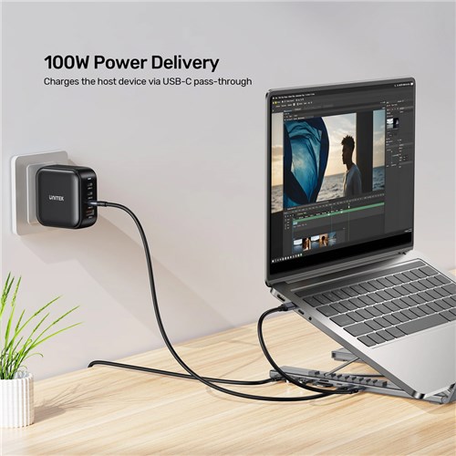 Unitek D1137AGY01 Foldable Laptop Stand + Docking Station 7in1 (2*USB-A USB-C+HDMI+SD/MICRO+PD 100W)_11 - Theodist 