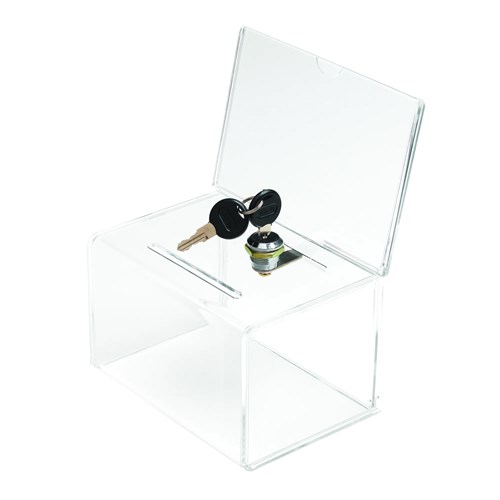Deflecto 596901 Superior Image Coin/Donation Box with Lock - Theodist