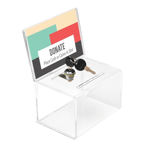 Deflecto 596901 Superior Image Coin/Donation Box with Lock_3 - Theodist