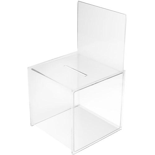 Deflecto 66001 Ballot/Comment Box, Clear, 213x381x211mm - Theodist