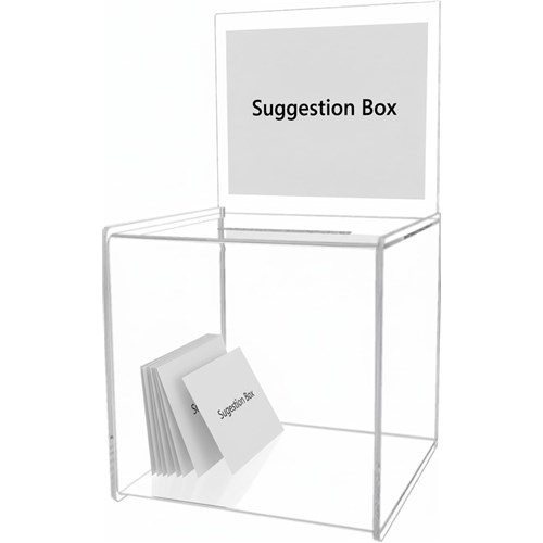 Deflecto 66001 Ballot/Comment Box, Clear, 213x381x211mm_1 - Theodist