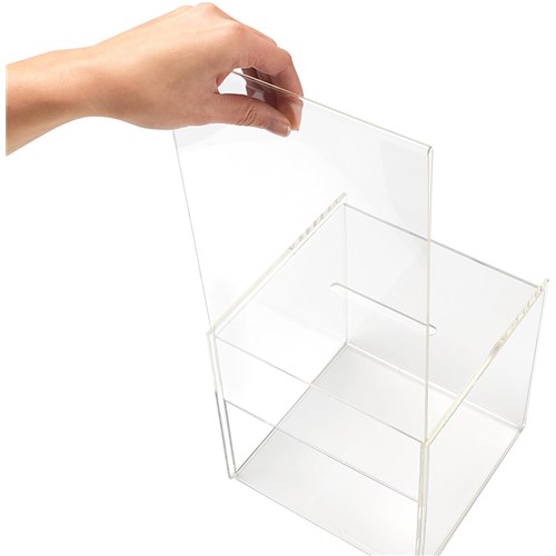 Deflecto 66001 Ballot/Comment Box, Clear, 213x381x211mm_3 - Theodist
