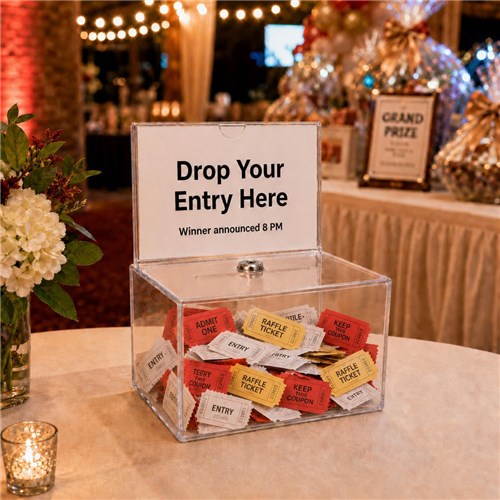 Ballot/Donation Acrylic Lockable Box with A6 Display_2 - Theodist