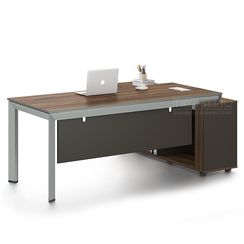 Executive Desk DG16D20L L-Shape NY Series Left Dark Walnut, Iron Grey Legs 2000Wx1600Dx750H_3 - Theodist