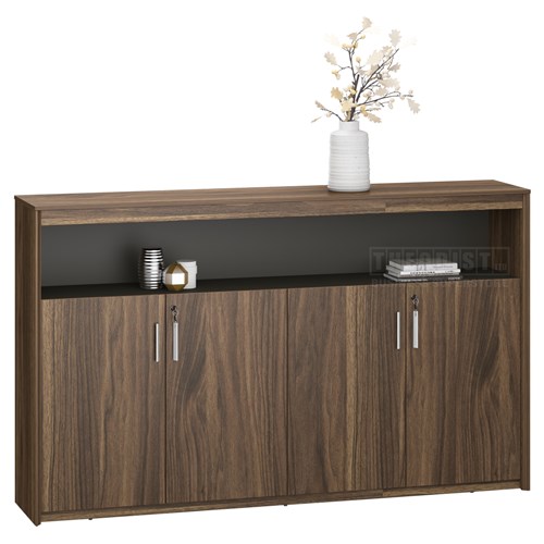 Wall Cabinet DG16W20 NY Series Dark Walnut 2000Wx400Dx1200H - Theodist