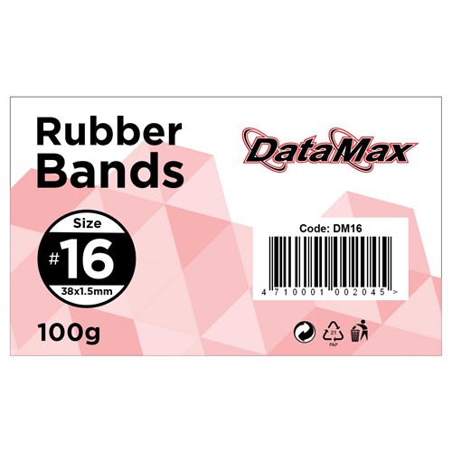 DataMax DM16 No.16 Rubber Bands 38x1.5mm 100g_1 - Theodist