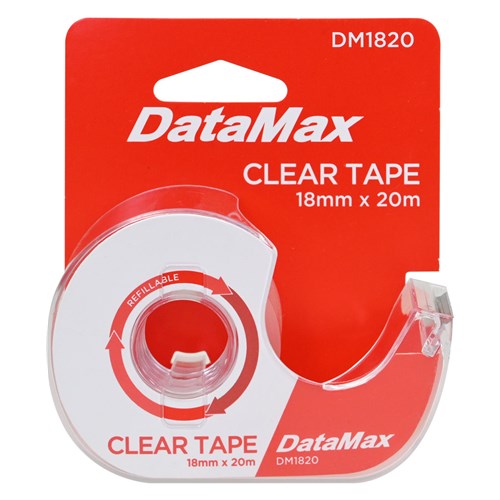DataMax DM1820 Clear Tape 18mmX20m with Refillable Dispenser - Theodist