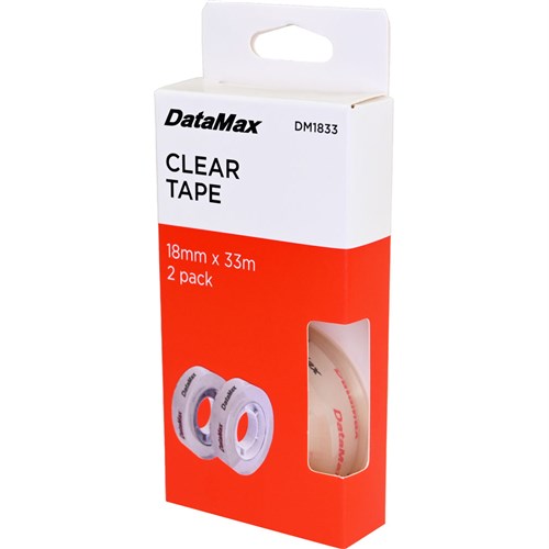 DataMax DM1833 Clear Tape 2 Pack 18mmX33m - Theodist