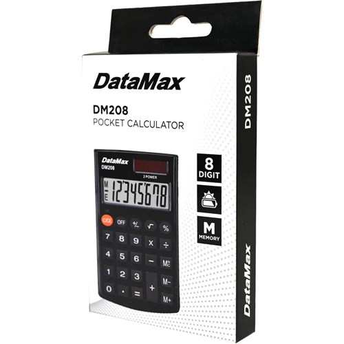 DataMax DM208 Pocket Calculator 8 Digit 2 Power - Theodist