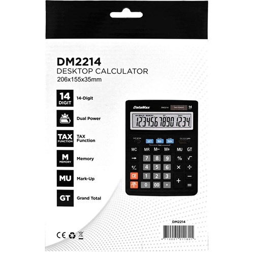 DataMax DM2214 Desktop Calculator 14 Digit 2 Power - Theodist