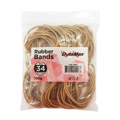 DataMax DM34 No.34 Rubber Bands 60x3.0mm 100g - Theodist