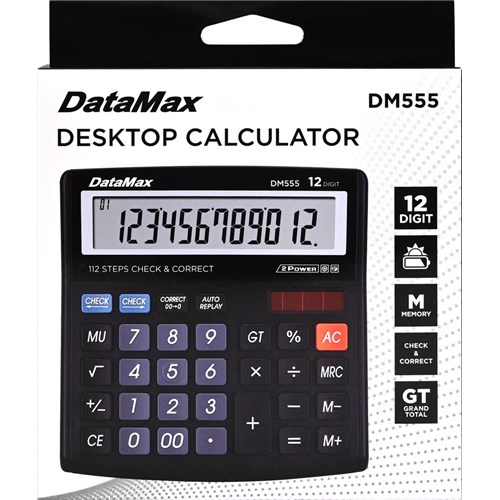 Datamax DM555 - Desktop Calculator Check & Correct Function 12-Digits CX-555M - Theodist