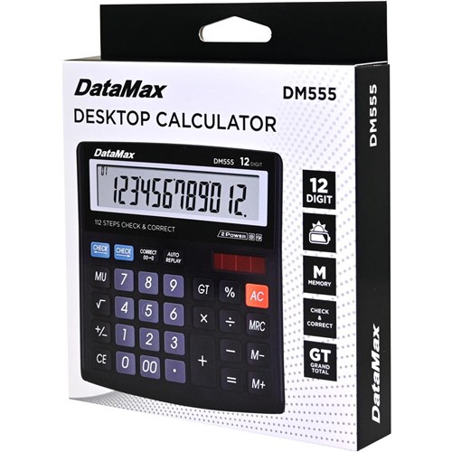 Datamax DM555 - Desktop Calculator Check & Correct Function 12-Digits CX-555M - Theodist