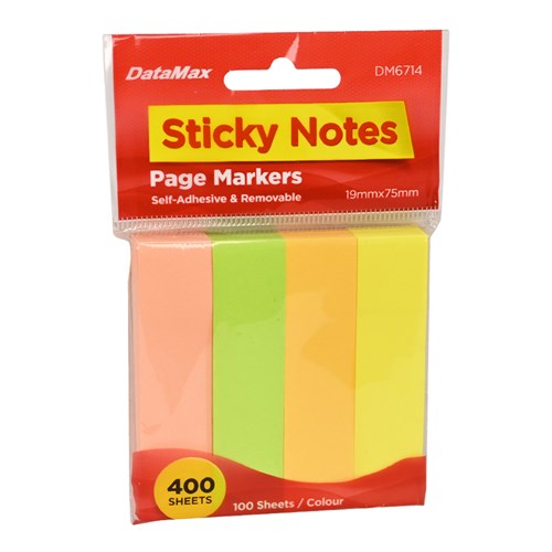 DataMax DM6714 Sticky Notes Page Markers, 100 Sheets - Theodist