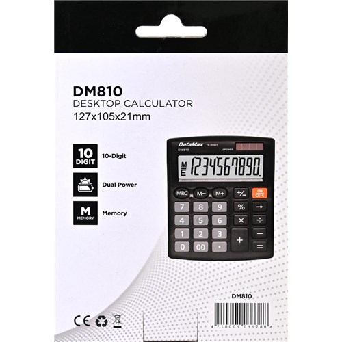 DataMax DM810 Desktop Calculator 10 Digit 2 Power - Theodist