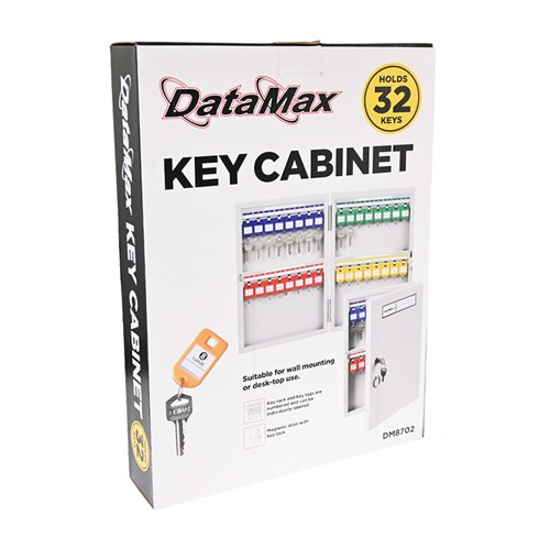 DataMax DM8702 Key Cabinet Wall Mount with Lock Holds 32 Keys - Theodist