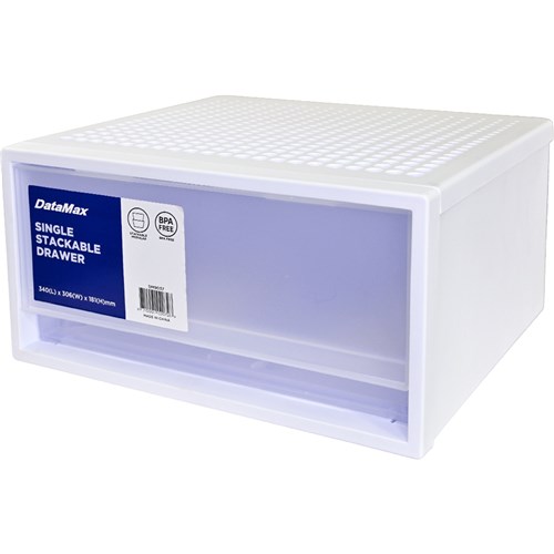 DataMax DM9037 Single Stackable Drawer White 340x306x181mm - Theodist