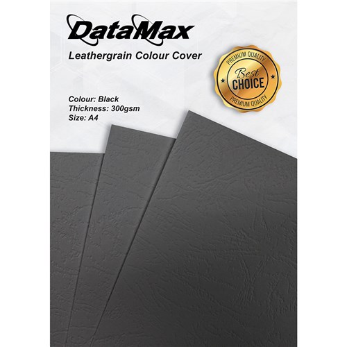 DataMax DMBC98 Leathergrain Textured Binding Cover 300gsm A4_BLK - Theodist