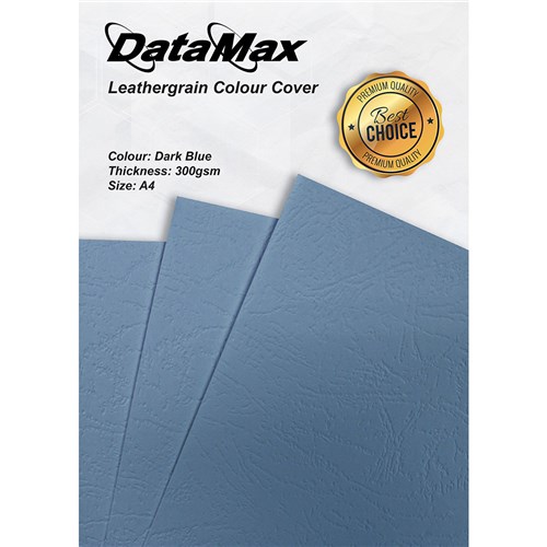 DataMax DMBC98 Leathergrain Textured Binding Cover 300gsm A4_BLU - Theodist