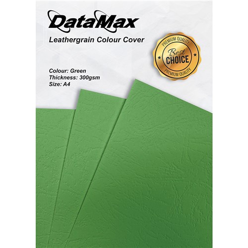 DataMax DMBC98 Leathergrain Textured Binding Cover 300gsm A4_GRN - Theodist