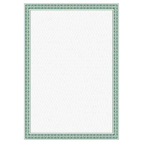 DataMax DMC140 A4 95GSM Certificate Paper, S Pattern Border, 25 Pieces - Green, Red, Brown_1 - Theodist