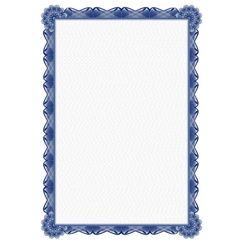 DataMax DMC170 A4 95GSM Certificate Paper, Serpentine Border, 25 Pieces, Blue, Brown, Green, Red - Theodist