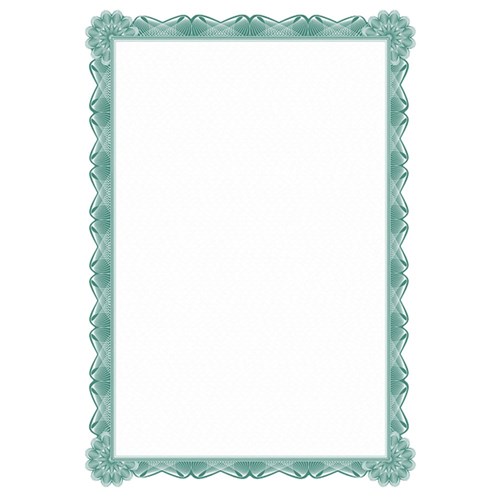 DataMax DMC170 A4 95GSM Certificate Paper, Serpentine Border, 25 Pieces, Blue, Brown, Green, Red_2 - Theodist