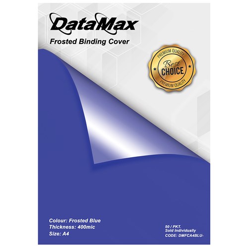 DataMax DMFCA4 Frosted Binding Cover 400 Micron A4 Individually Sold_BLU - Theodist