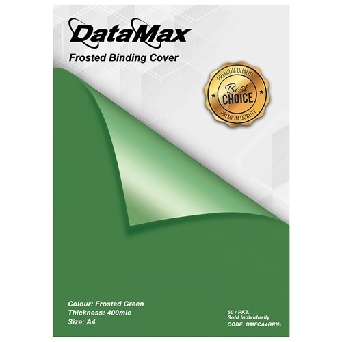 DataMax DMFCA4 Frosted Binding Cover 400 Micron A4 Individually Sold_GRN - Theodist