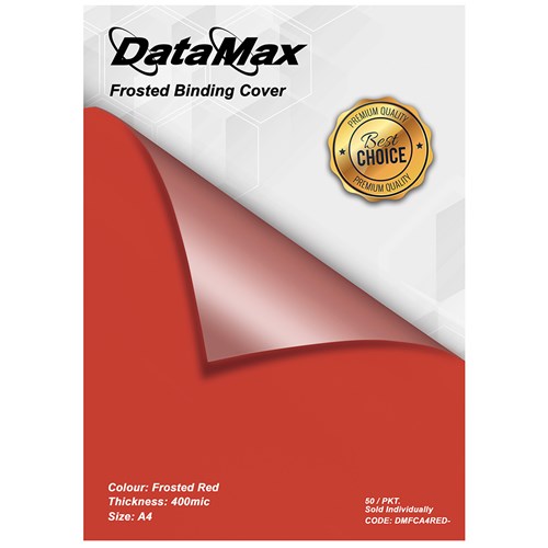 DataMax DMFCA4 Frosted Binding Cover 400 Micron A4 Individually Sold_RED - Theodist