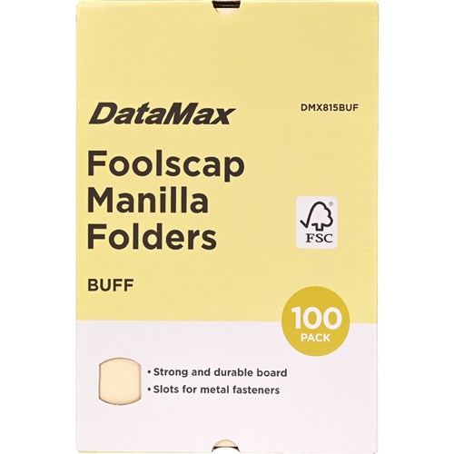DataMax DMX815 Manila Folder Foolscap Box of 100_BUF1 - Theodist